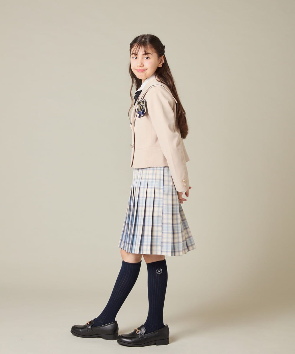 KQJBD04099 a.v.v KIDS(アー・ヴェ・ヴェ) [150-160]【2026 卒服】【エンブレム付き】配色セーラーカラージャケット ベージュ
