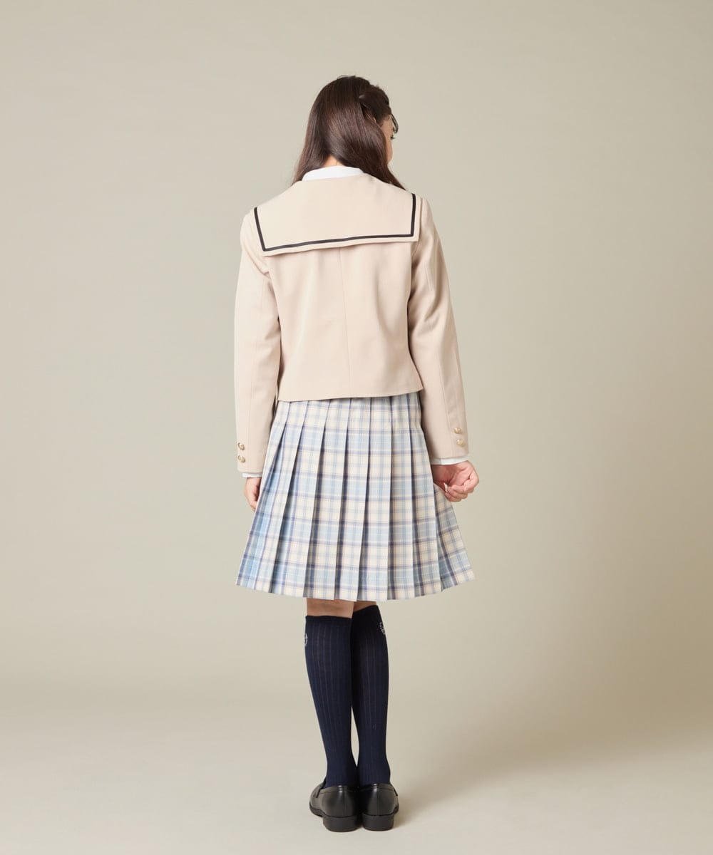 KQJBD04099 a.v.v KIDS(アー・ヴェ・ヴェ) [150-160]【2026 卒服】【エンブレム付き】配色セーラーカラージャケット ベージュ