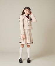 KQJBD04099 a.v.v KIDS(アー・ヴェ・ヴェ) [150-160]【2026 卒服】【エンブレム付き】配色セーラーカラージャケット ベージュ