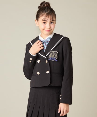 KQJBD04099 a.v.v KIDS [150-160]【2026 卒服】【エンブレム付き】配色セーラーカラージャケット