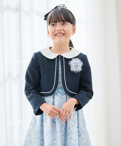 KQJCD03109 a.v.v KIDS [110-130]【セレモニー/オケージョン/結婚式】衿付きセレモニーボレロ