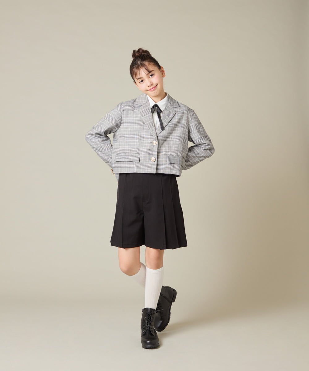 KQLBD01059 a.v.v KIDS(アー・ヴェ・ヴェ) [150-160]【2026 卒服】タックキュロットパンツ グレー