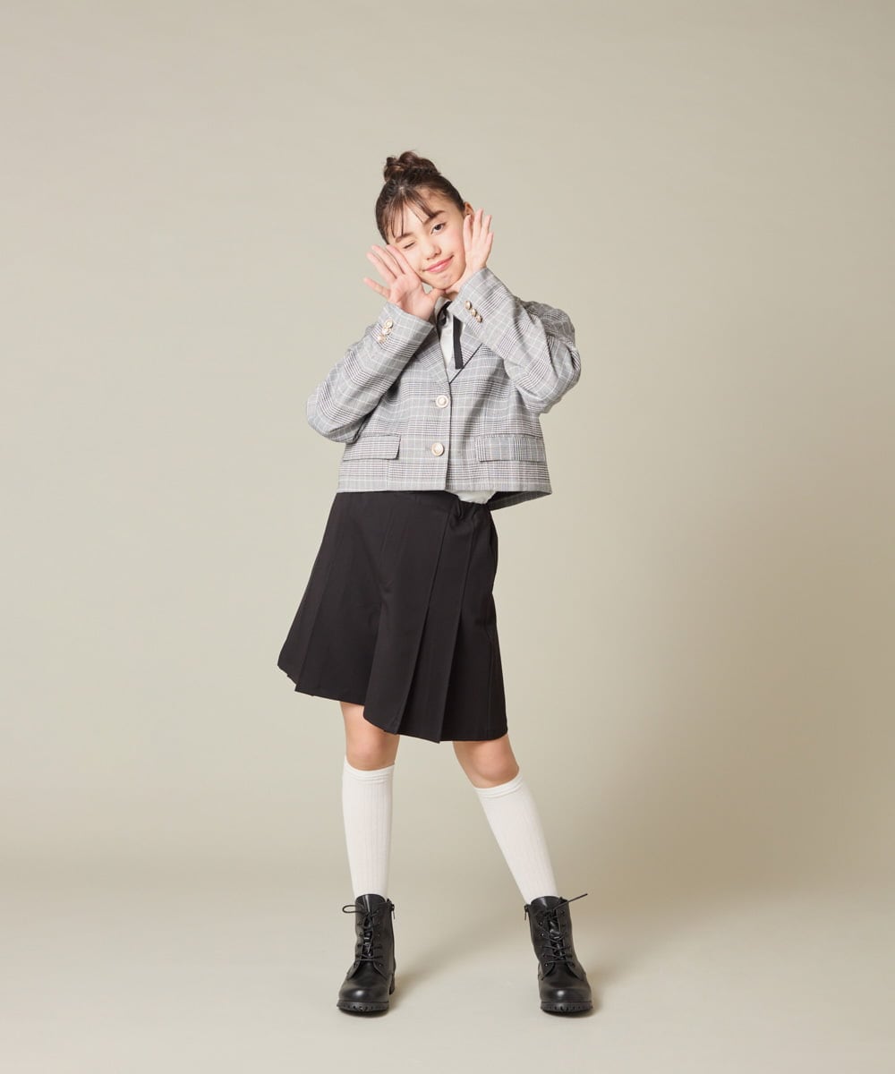 KQLBD01059 a.v.v KIDS(アー・ヴェ・ヴェ) [150-160]【2026 卒服】タックキュロットパンツ グレー