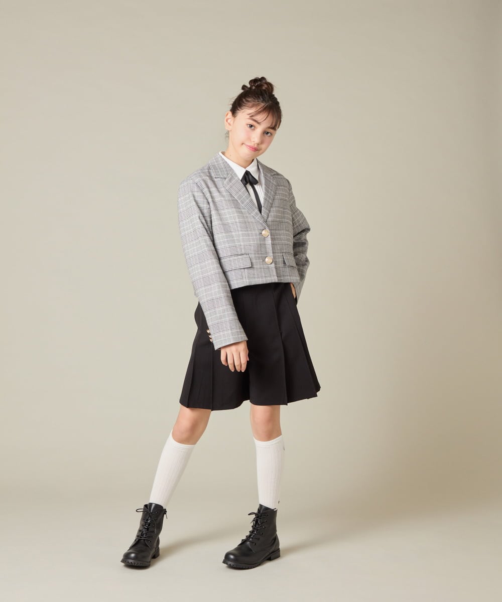 KQLBD01059 a.v.v KIDS(アー・ヴェ・ヴェ) [150-160]【2026 卒服】タックキュロットパンツ グレー