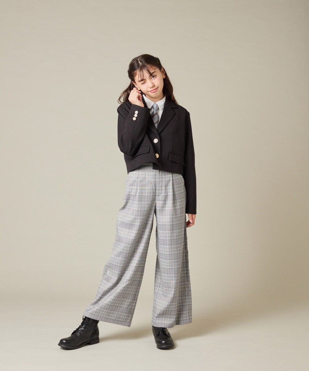 KQLBD02064 a.v.v KIDS(アー・ヴェ・ヴェ) [150-160]【2026 卒服】タックワイドパンツ ブラック