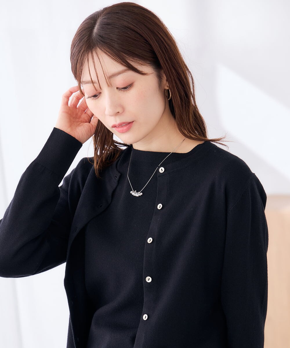 KS2AG05019 a.v.v(アー・ヴェ・ヴェ) 2WAYパール調スライドネックレス シルバー
