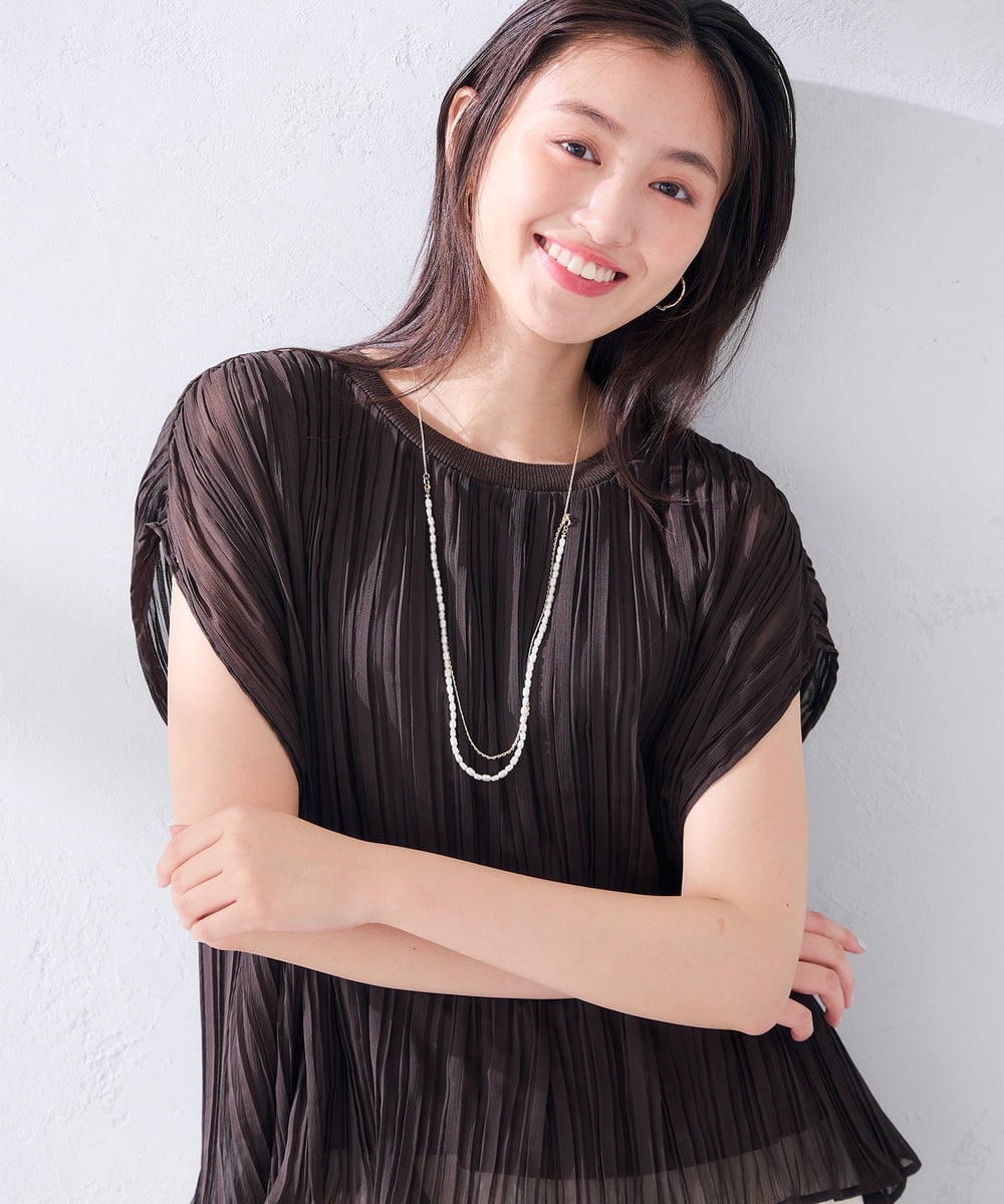 KS2AG06021 a.v.v(アー・ヴェ・ヴェ) 淡水パールレイヤードロングネックレス シルバー