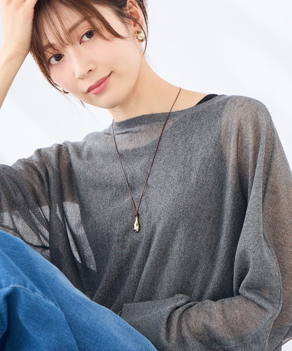 KS2GD21019 a.v.v(アー・ヴェ・ヴェ) ドロップモチーフコードネックレス ゴールド