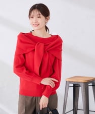 KS3AG01029 a.v.v(アー・ヴェ・ヴェ) 三角 ニットストール レッド