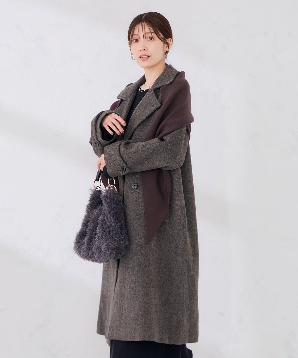 KS3AG01029 a.v.v(アー・ヴェ・ヴェ) 三角 ニットストール レッド