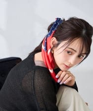 KS3GD01034 a.v.v(アー・ヴェ・ヴェ) シルクスカーフ アイボリー