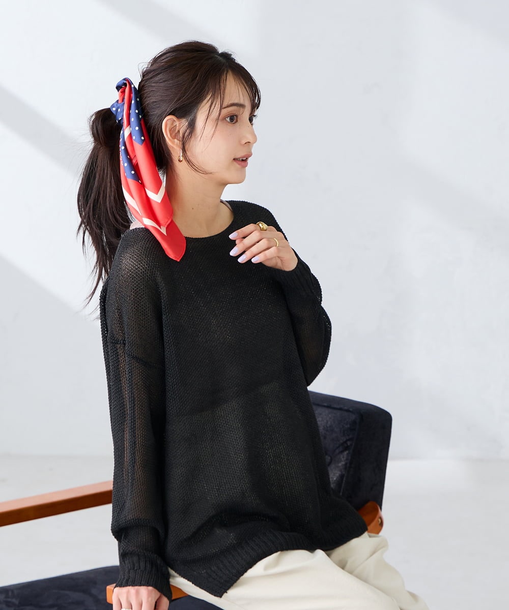 KS3GD01034 a.v.v(アー・ヴェ・ヴェ) シルクスカーフ アイボリー