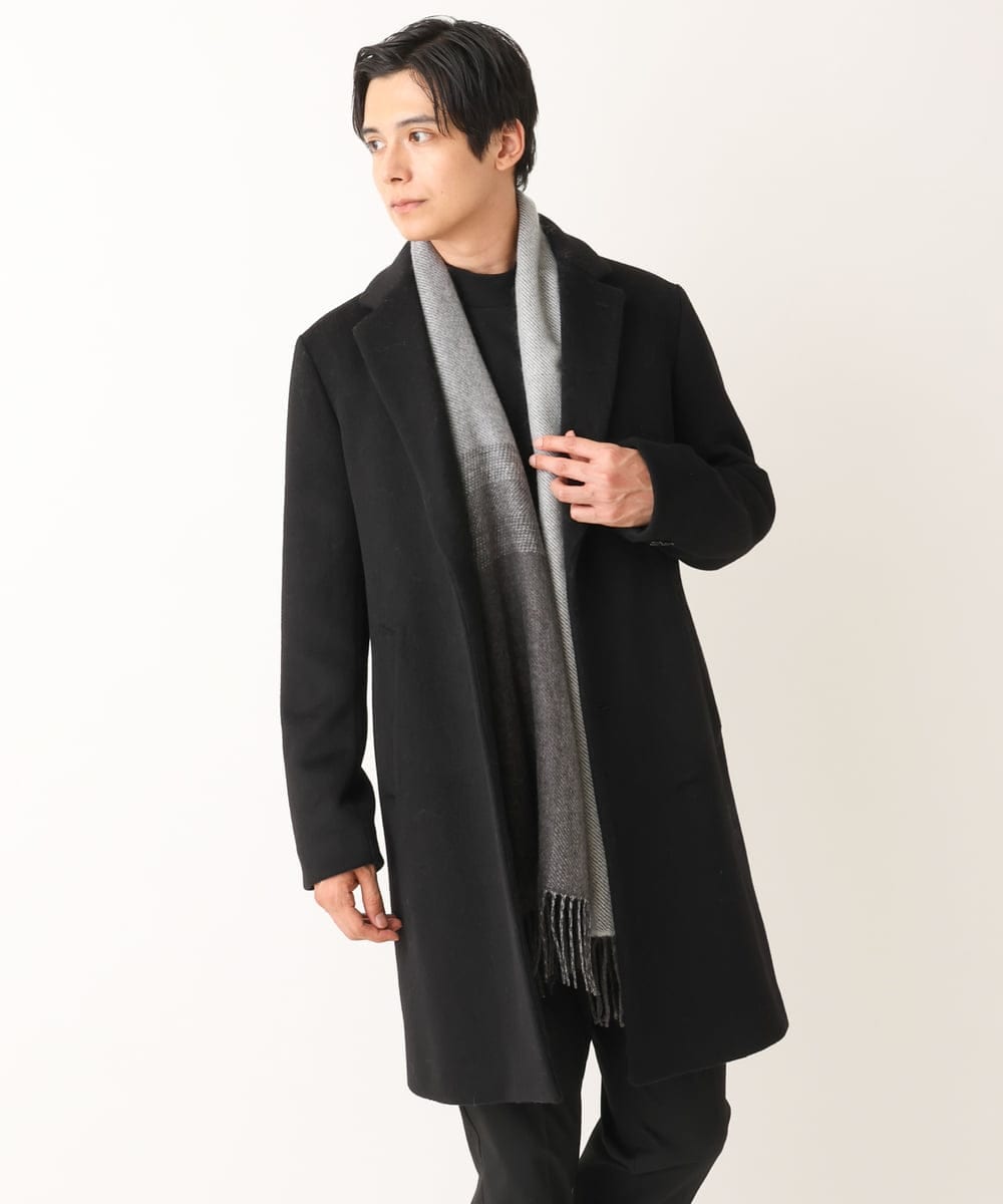 KT3AV22034 a.v.v MEN(アー・ヴェ・ヴェ) 【プレゼントに人気】リバーシブルグラデーションマフラー ダークグレー