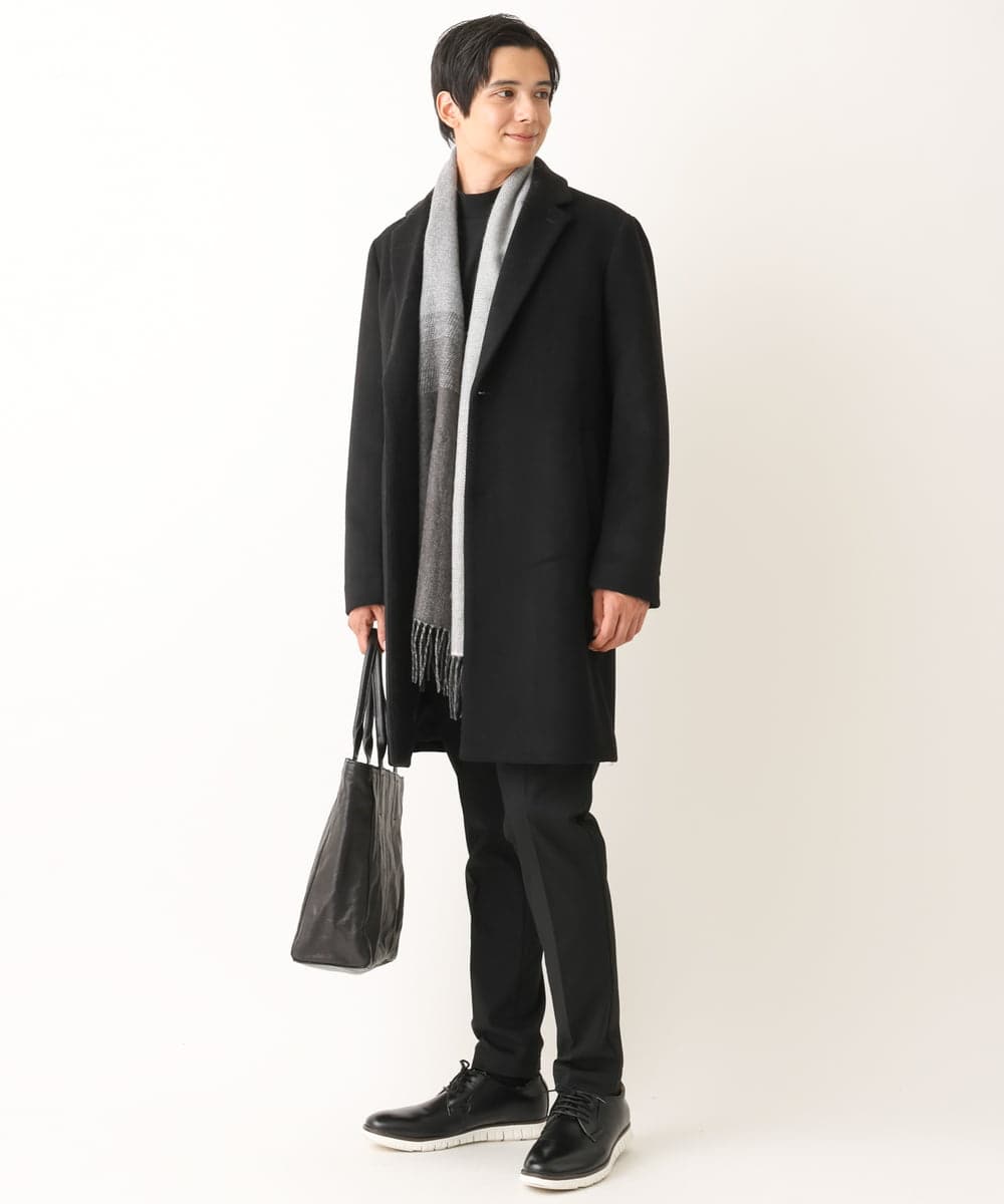 KT3AV22034 a.v.v MEN(アー・ヴェ・ヴェ) 【プレゼントに人気】リバーシブルグラデーションマフラー ダークグレー