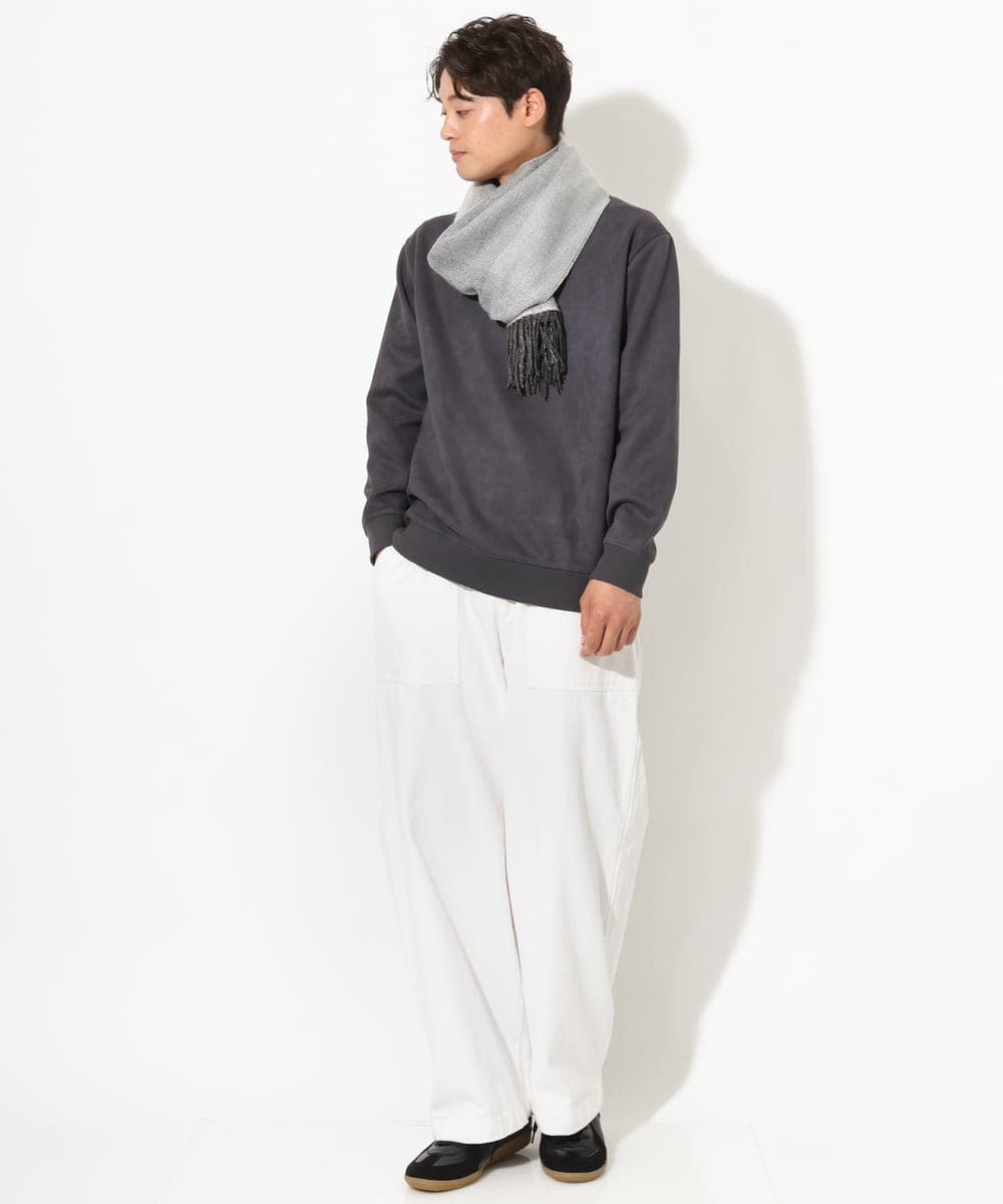 KT3AV22034 a.v.v MEN(アー・ヴェ・ヴェ) 【プレゼントに人気】リバーシブルグラデーションマフラー ダークグレー