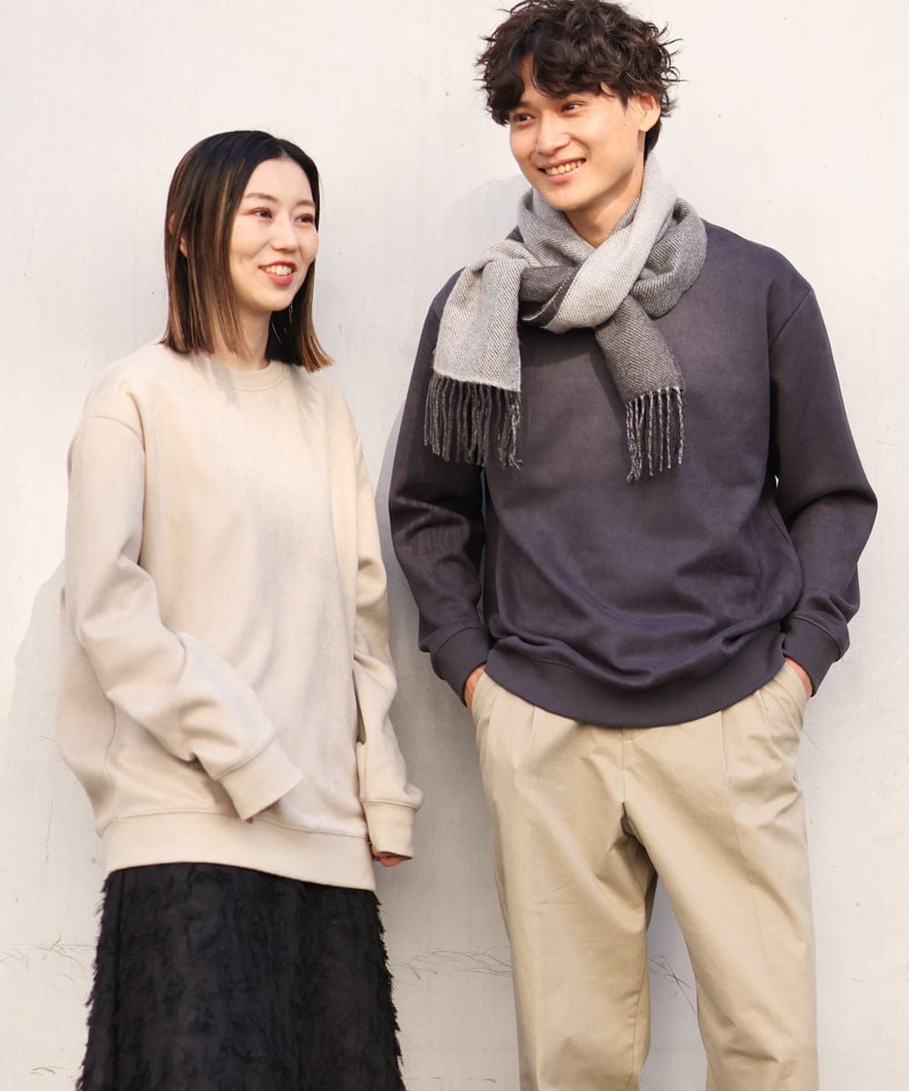 KT3AV22034 a.v.v MEN(アー・ヴェ・ヴェ) 【プレゼントに人気】リバーシブルグラデーションマフラー ダークグレー