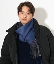 KT3AV22034 a.v.v MEN(アー・ヴェ・ヴェ) 【プレゼントに人気】リバーシブルグラデーションマフラー ダークグレー