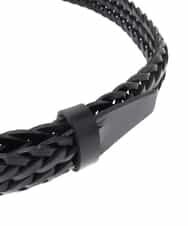 KT4GA48059 a.v.v MEN(アー・ヴェ・ヴェ) 【本革】レザーメッシュベルト ブラック