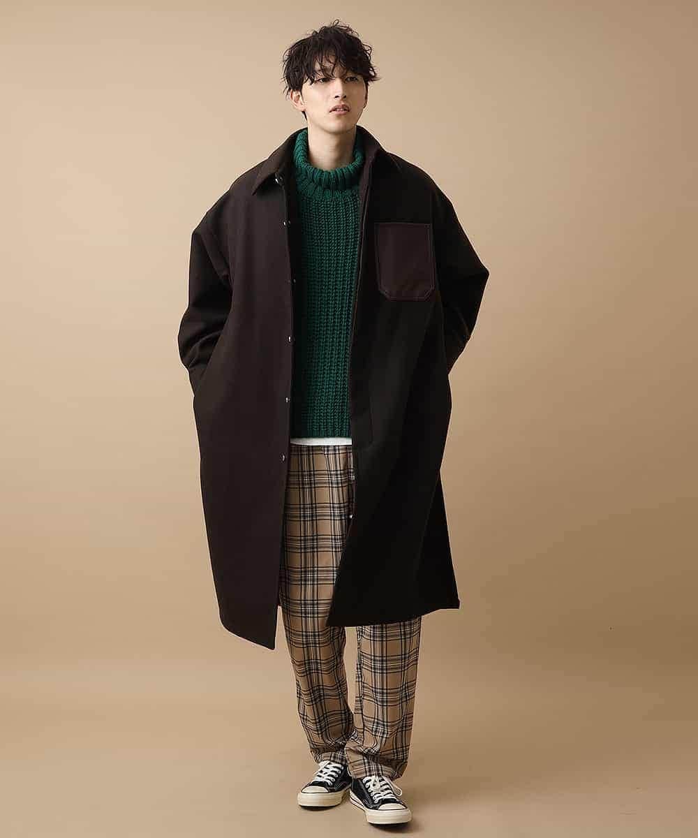 MAUAO88180 MK MICHEL KLEIN HOMME(MKミッシェルクランオム) ロングシャツコート ブラウン