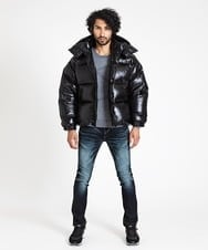 MIJVV13137 MICHEL KLEIN HOMME(ミッシェルクラン オム) ASPESI（アスぺジ）ダウンジャケット ブラック