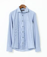 MKBAD50130 MK MICHEL KLEIN HOMME(MKミッシェルクランオム) 【洗濯機洗いOK／ストレッチ/ビジネス対応】アクティブセッター千鳥柄長袖シャツ ブルー
