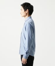 MKBAD50130 MK MICHEL KLEIN HOMME(MKミッシェルクランオム) 【洗濯機洗いOK／ストレッチ/ビジネス対応】アクティブセッター千鳥柄長袖シャツ ブルー