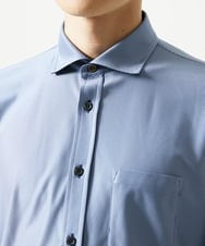 MKBAD50130 MK MICHEL KLEIN HOMME(MKミッシェルクランオム) 【洗濯機洗いOK／ストレッチ/ビジネス対応】アクティブセッター千鳥柄長袖シャツ ブルー