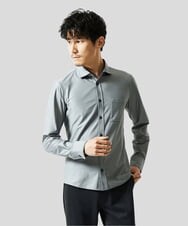 MKBAD50130 MK MICHEL KLEIN HOMME(MKミッシェルクランオム) 【洗濯機洗いOK／ストレッチ/ビジネス対応】アクティブセッター千鳥柄長袖シャツ グレー