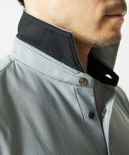 MKBAD50130 MK MICHEL KLEIN HOMME(MKミッシェルクランオム) 【洗濯機洗いOK／ストレッチ/ビジネス対応】アクティブセッター千鳥柄長袖シャツ グレー