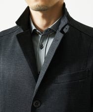 MKBAD50130 MK MICHEL KLEIN HOMME(MKミッシェルクランオム) 【洗濯機洗いOK／ストレッチ/ビジネス対応】アクティブセッター千鳥柄長袖シャツ グレー