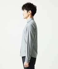 MKBAD50130 MK MICHEL KLEIN HOMME(MKミッシェルクランオム) 【洗濯機洗いOK／ストレッチ/ビジネス対応】アクティブセッター千鳥柄長袖シャツ グレー