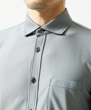 MKBAD50130 MK MICHEL KLEIN HOMME(MKミッシェルクランオム) 【洗濯機洗いOK／ストレッチ/ビジネス対応】アクティブセッター千鳥柄長袖シャツ グレー