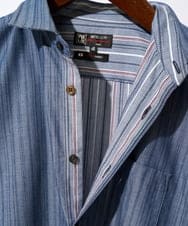 MKBAD53120 MK MICHEL KLEIN HOMME(MKミッシェルクランオム) 【洗える／日本製生地】ドビーリバーシブルシャツ ブルー