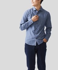 MKBAD53120 MK MICHEL KLEIN HOMME(MKミッシェルクランオム) 【洗える／日本製生地】ドビーリバーシブルシャツ ブルー