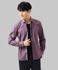 MKBAD53120 MK MICHEL KLEIN HOMME(MKミッシェルクランオム) 【洗える／日本製生地】ドビーリバーシブルシャツ パープル