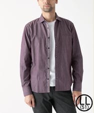 MKBAD53120 MK MICHEL KLEIN HOMME(MKミッシェルクランオム) 【洗える／日本製生地】ドビーリバーシブルシャツ パープル