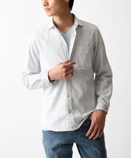MKBAD53120 MK MICHEL KLEIN HOMME(MKミッシェルクランオム) 【洗える／日本製生地】ドビーリバーシブルシャツ ホワイト