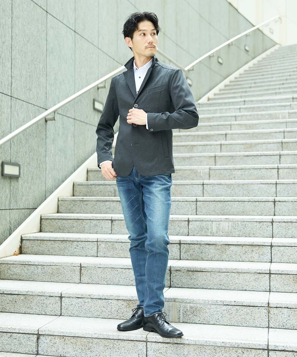 MKBAD60130 MK MICHEL KLEIN HOMME(MKミッシェルクランオム) 【ビジ／カジ対応／ストレッチ】ホワイトドビーシャツ ホワイト