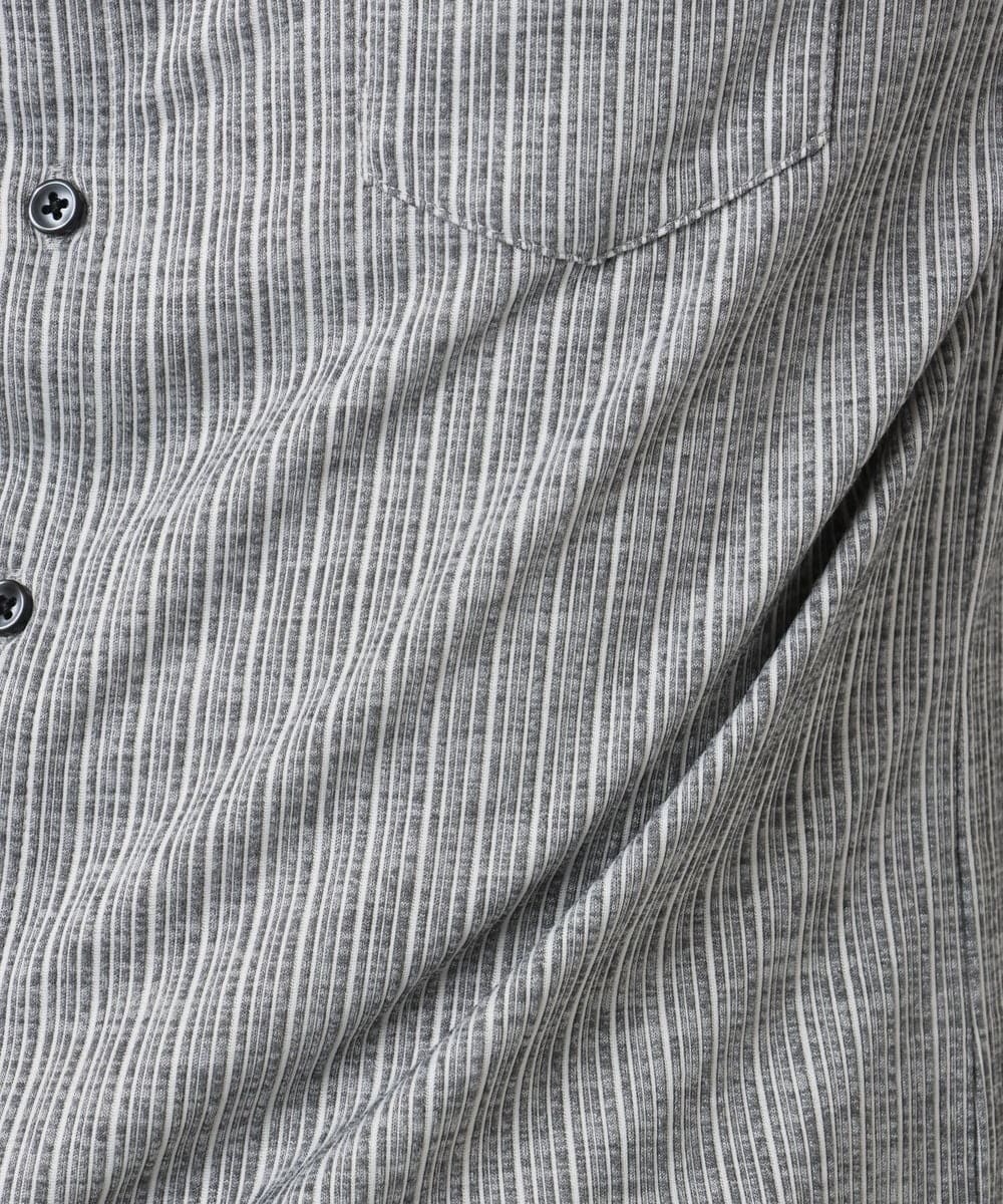 MKBAF19090 MK MICHEL KLEIN HOMME(MKミッシェルクランオム) 【洗える／ストレッチ】オニキスストライプ長袖シャツ グレー