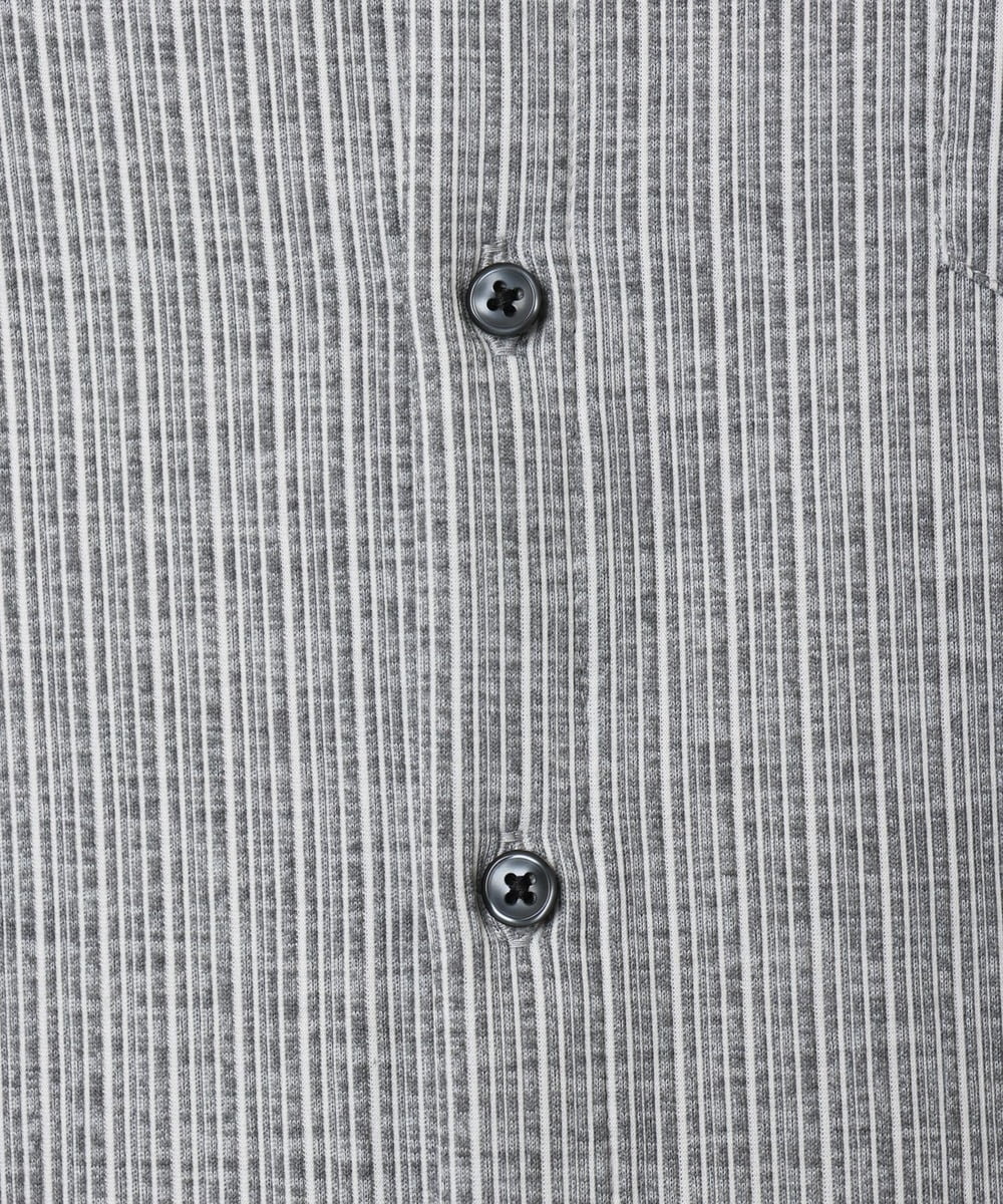 MKBAF19090 MK MICHEL KLEIN HOMME(MKミッシェルクランオム) 【洗える／ストレッチ】オニキスストライプ長袖シャツ グレー
