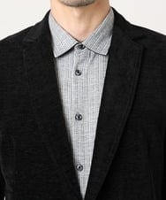 MKBAF19090 MK MICHEL KLEIN HOMME(MKミッシェルクランオム) 【洗える／ストレッチ】オニキスストライプ長袖シャツ グレー