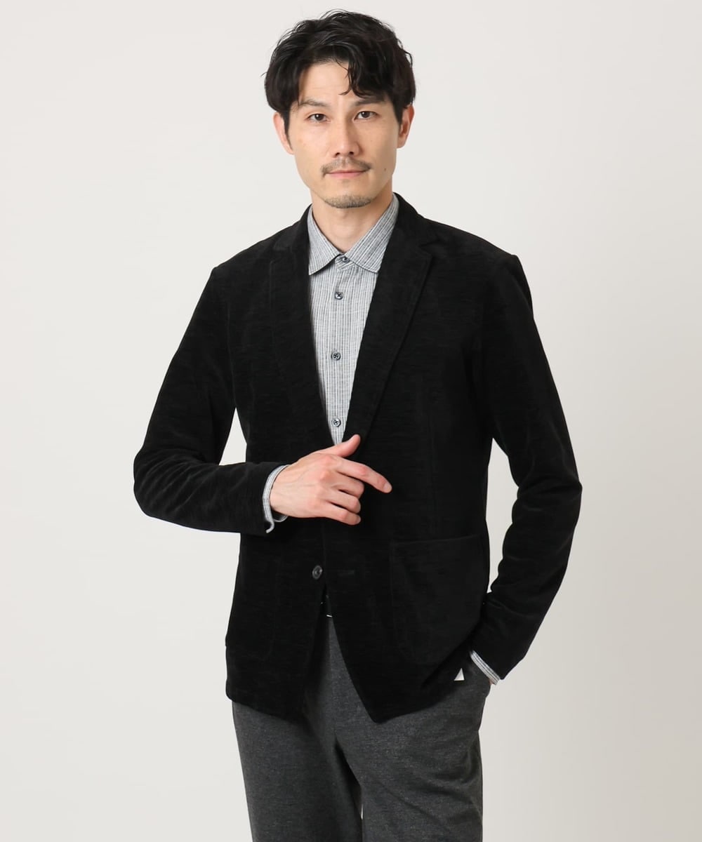MKBAF19090 MK MICHEL KLEIN HOMME(MKミッシェルクランオム) 【洗える／ストレッチ】オニキスストライプ長袖シャツ グレー