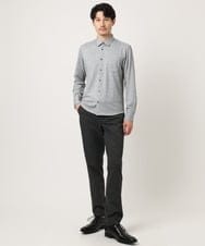 MKBAF19090 MK MICHEL KLEIN HOMME(MKミッシェルクランオム) 【洗える／ストレッチ】オニキスストライプ長袖シャツ グレー