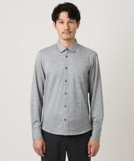 MKBAF19090 MK MICHEL KLEIN HOMME(MKミッシェルクランオム) 【洗える／ストレッチ】オニキスストライプ長袖シャツ グレー