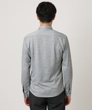 MKBAF19090 MK MICHEL KLEIN HOMME(MKミッシェルクランオム) 【洗える／ストレッチ】オニキスストライプ長袖シャツ グレー