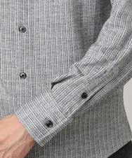 MKBAF19090 MK MICHEL KLEIN HOMME(MKミッシェルクランオム) 【洗える／ストレッチ】オニキスストライプ長袖シャツ グレー