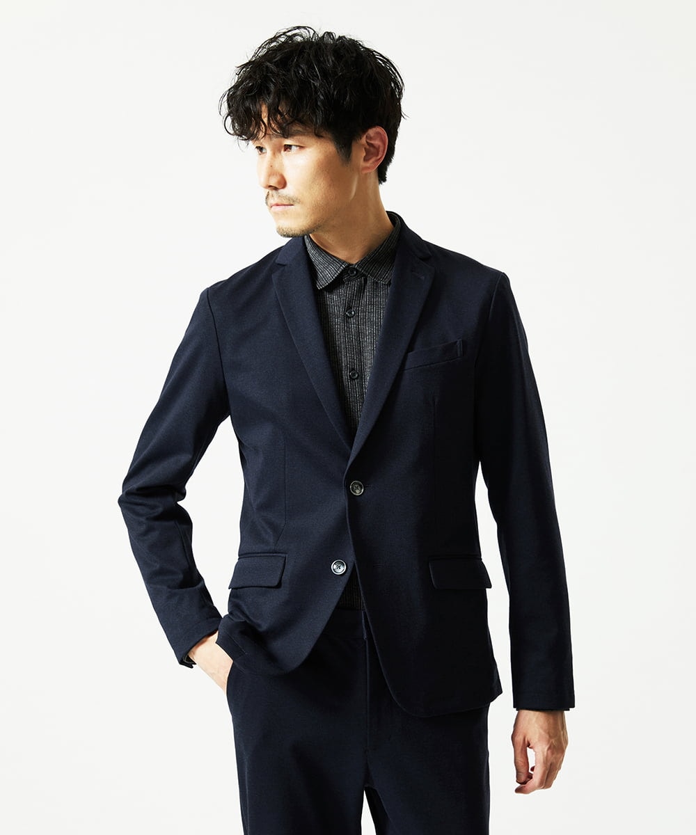 MKBAF19090 MK MICHEL KLEIN HOMME(MKミッシェルクランオム) 【洗える／ストレッチ】オニキスストライプ長袖シャツ ブラック