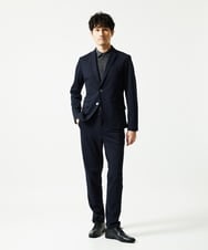 MKBAF19090 MK MICHEL KLEIN HOMME(MKミッシェルクランオム) 【洗える／ストレッチ】オニキスストライプ長袖シャツ ブラック