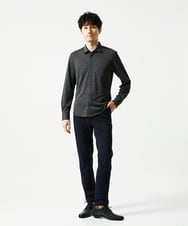 MKBAF19090 MK MICHEL KLEIN HOMME(MKミッシェルクランオム) 【洗える／ストレッチ】オニキスストライプ長袖シャツ ブラック