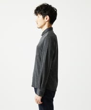 MKBAF19090 MK MICHEL KLEIN HOMME(MKミッシェルクランオム) 【洗える／ストレッチ】オニキスストライプ長袖シャツ ブラック